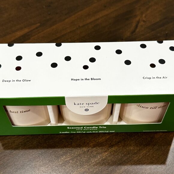 kate spade new york x Target - 3ct Ceramic Jar Candle Set Cream/Green/Pink/Blue - Picture 2 of 4